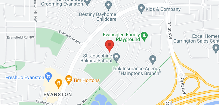 map of 36 EVANSGLEN Close NW